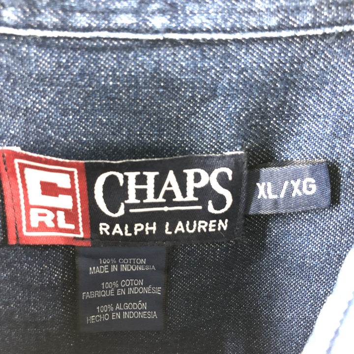 Ralph Lauren CHAPS Long Sleeve Button Down Denim Shirt Men's XL cotton blue type Vintage Second Hand