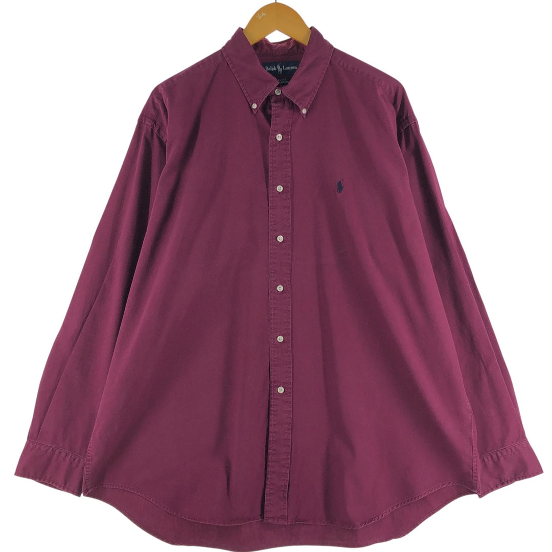 Ralph Lauren BLAKE long sleeve button down shirt, men's XL size cotton Purple type red-purple Vintage Second Hand