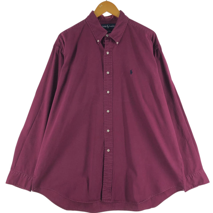 Ralph Lauren BLAKE long sleeve button down shirt, men's XL size cotton Purple type red-purple Vintage Second Hand