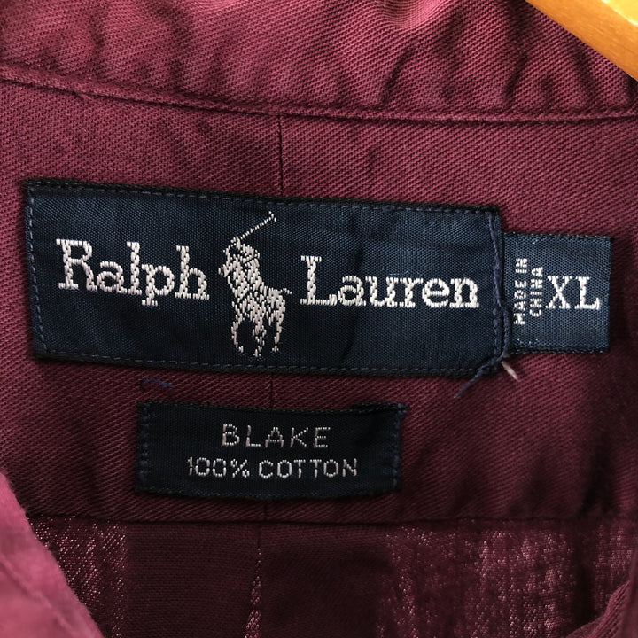 Ralph Lauren BLAKE long sleeve button down shirt, men's XL size cotton Purple type red-purple Vintage Second Hand