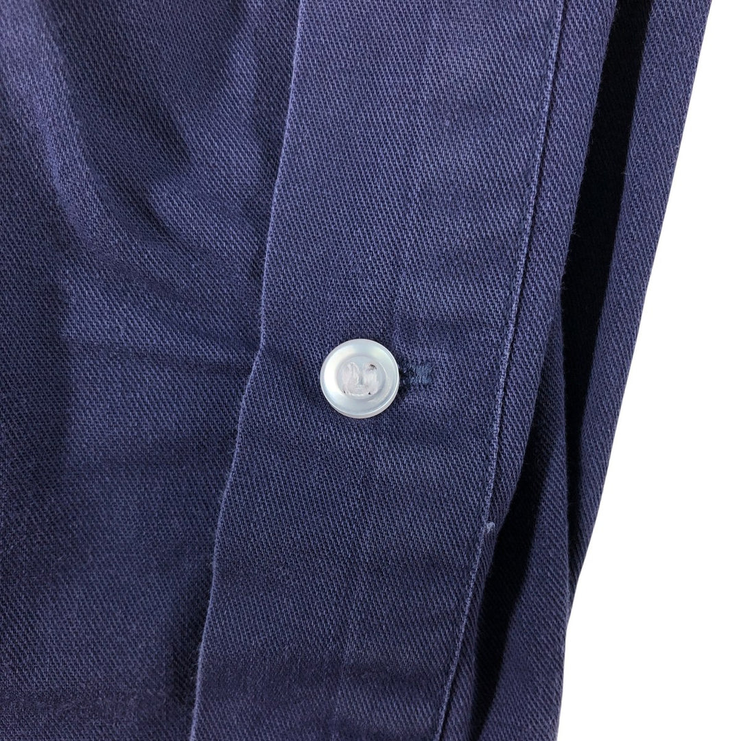 Ralph Lauren long sleeve button down shirt, men's size L cotton navy blue type Vintage Second Hand