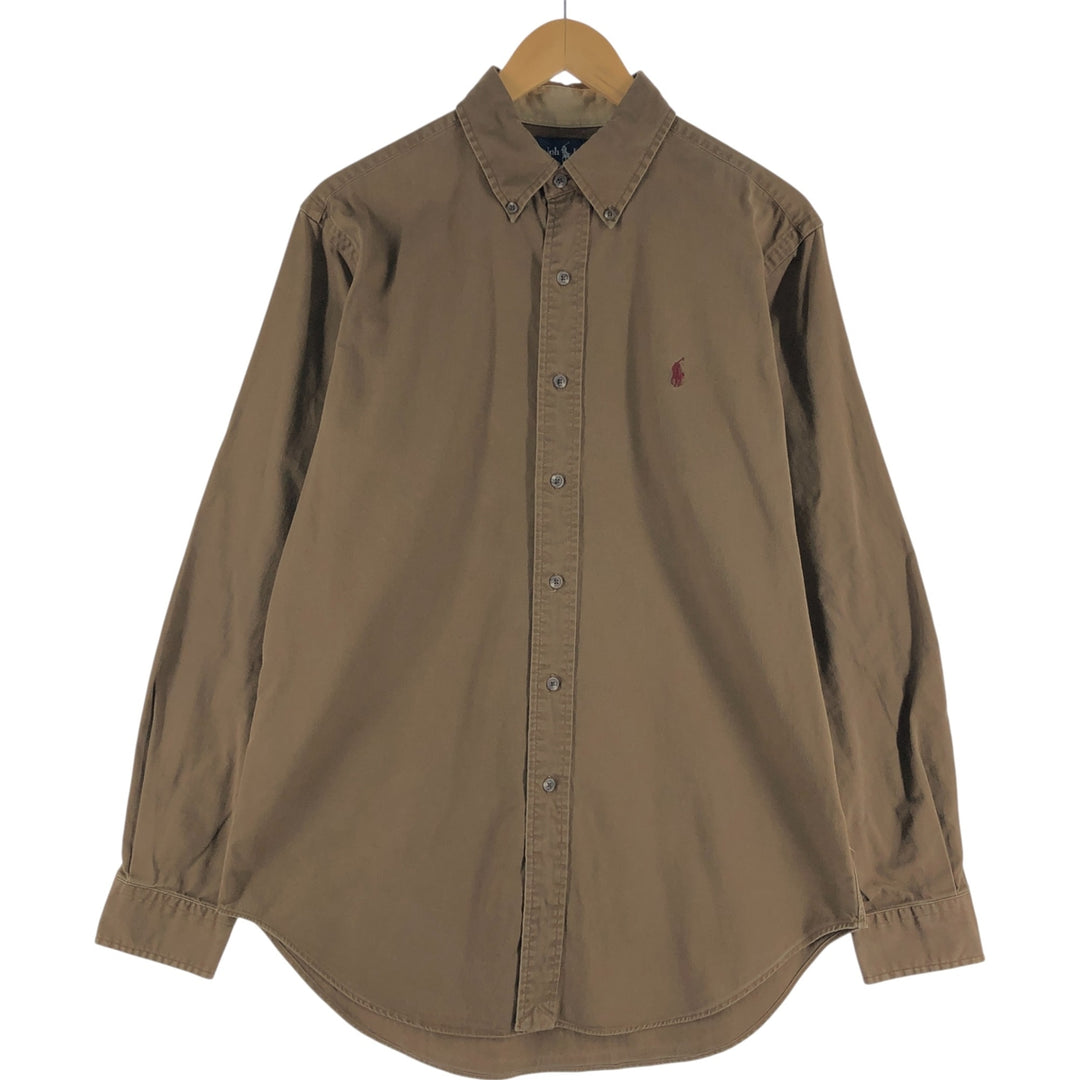 Ralph Lauren Classic Fit long sleeve button down shirt, men's size M cotton brown type Vintage Second Hand