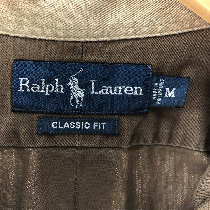 Ralph Lauren Classic Fit long sleeve button down shirt, men's size M cotton brown type Vintage Second Hand