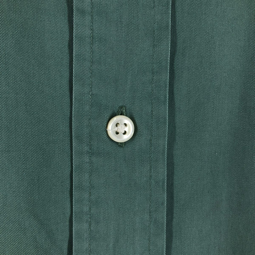 Ralph Lauren BLAKE long sleeve button down shirt, men's size L cotton green type yellow green Vintage Second Hand