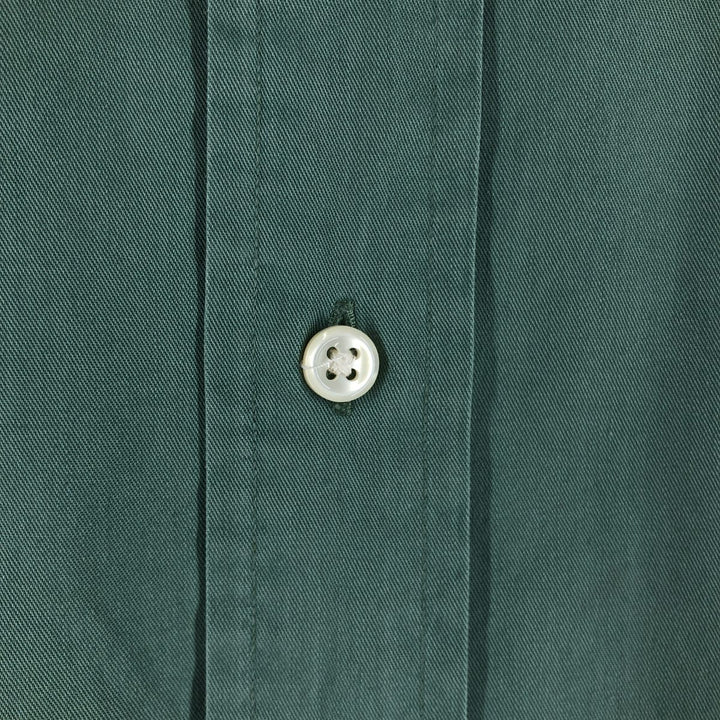 Ralph Lauren BLAKE long sleeve button down shirt, men's size L cotton green type yellow green Vintage Second Hand
