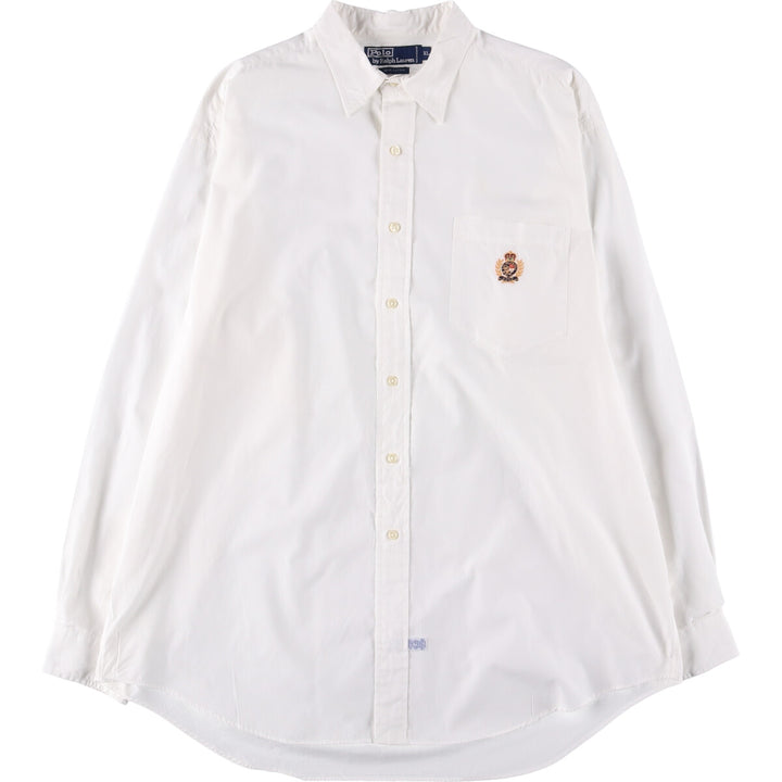 Ralph Lauren POLO by Ralph Lauren long sleeve cotton shirt, men's XL size, vintage cotton white type Vintage Second Hand