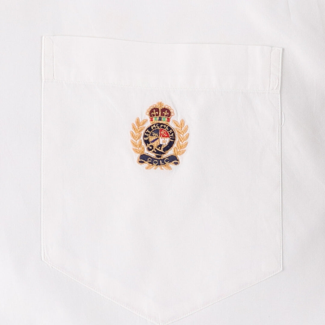 Ralph Lauren POLO by Ralph Lauren long sleeve cotton shirt, men's XL size, vintage cotton white type Vintage Second Hand