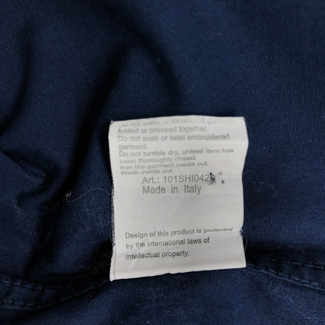 Big size Ralph Lauren POLO by Ralph Lauren long sleeve cotton shirt, men's XXXL equivalent cotton navy blue type Vintage Second Hand