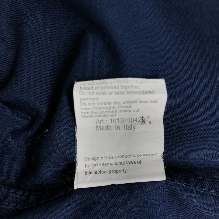 Big size Ralph Lauren POLO by Ralph Lauren long sleeve cotton shirt, men's XXXL equivalent cotton navy blue type Vintage Second Hand