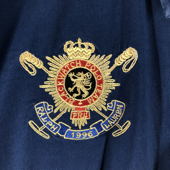 Big size Ralph Lauren POLO by Ralph Lauren long sleeve cotton shirt, men's XXXL equivalent cotton navy blue type Vintage Second Hand