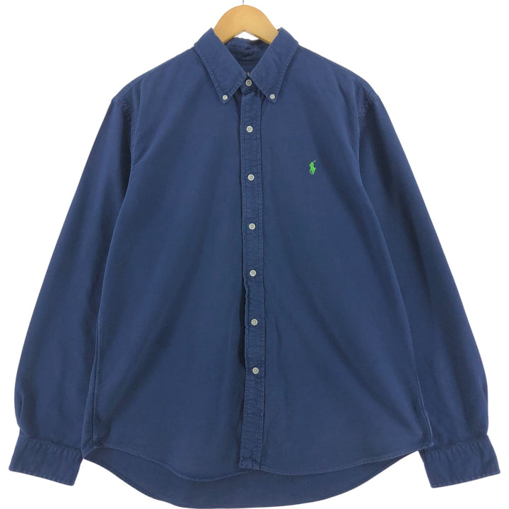 Ralph Lauren POLO RALPH LAUREN Long Sleeve Button Down Shirt Men's XL cotton navy blue type Vintage Second Hand