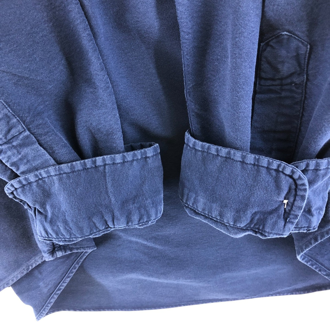 Ralph Lauren POLO RALPH LAUREN Long Sleeve Button Down Shirt Men's XL cotton navy blue type Vintage Second Hand