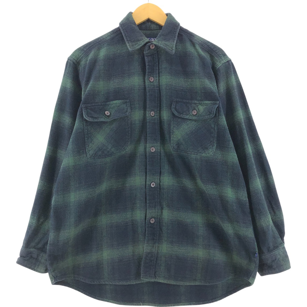 MOOSE CREEK Ombre Check Long Sleeve Flannel Check Shirt, Men's M Size cotton black type Vintage Second Hand