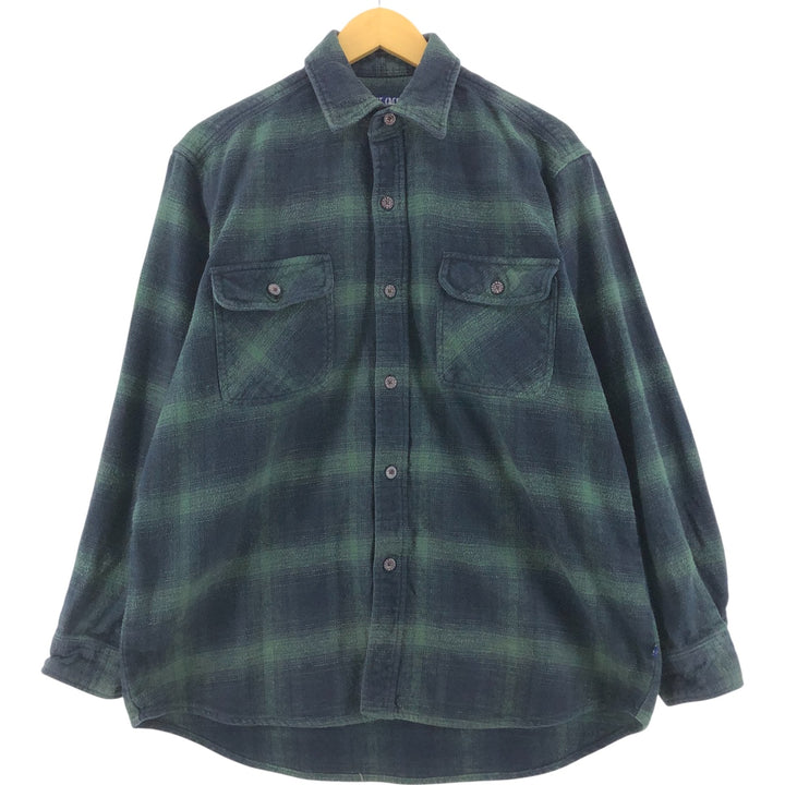 MOOSE CREEK Ombre Check Long Sleeve Flannel Check Shirt, Men's M Size cotton black type Vintage Second Hand