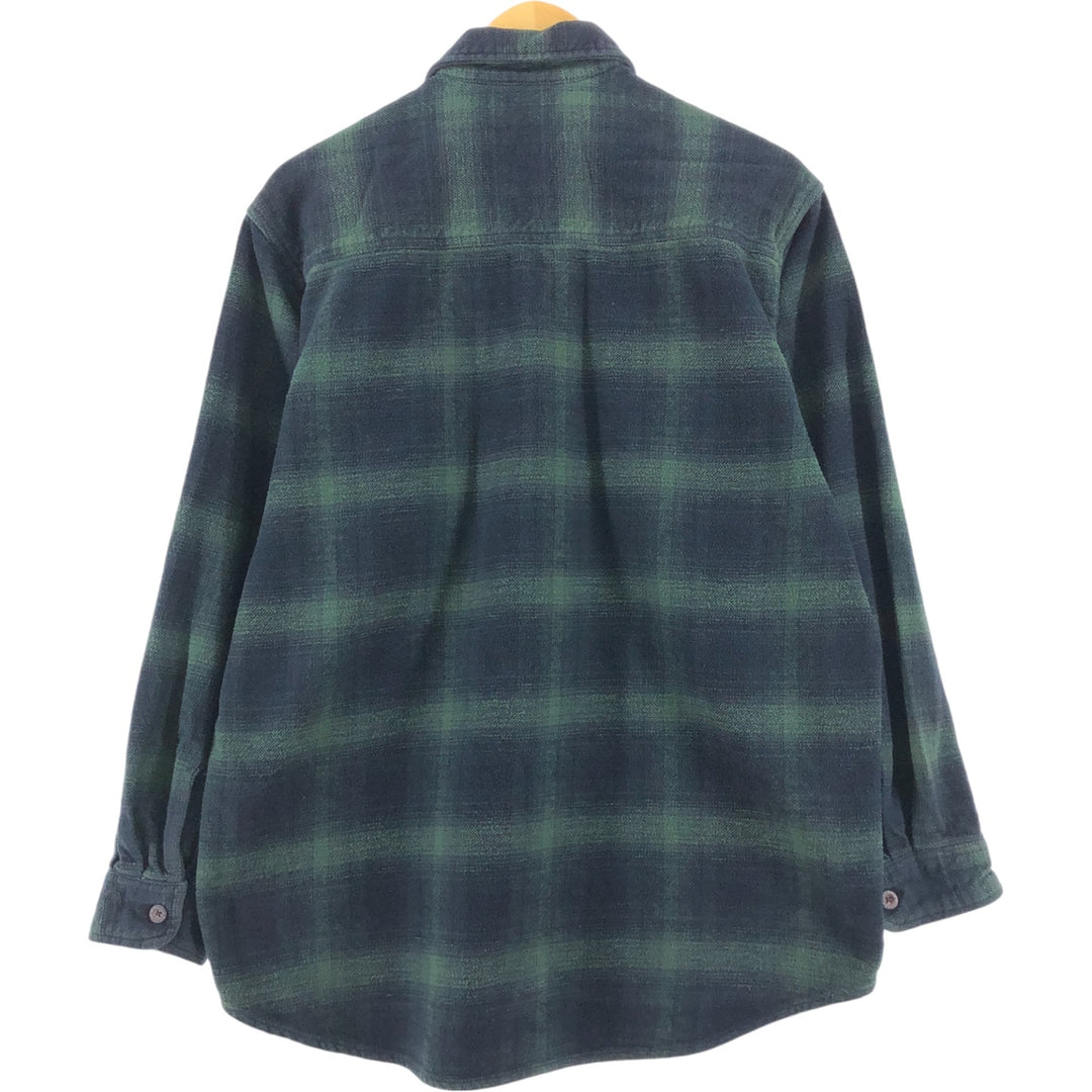 MOOSE CREEK Ombre Check Long Sleeve Flannel Check Shirt, Men's M Size cotton black type Vintage Second Hand