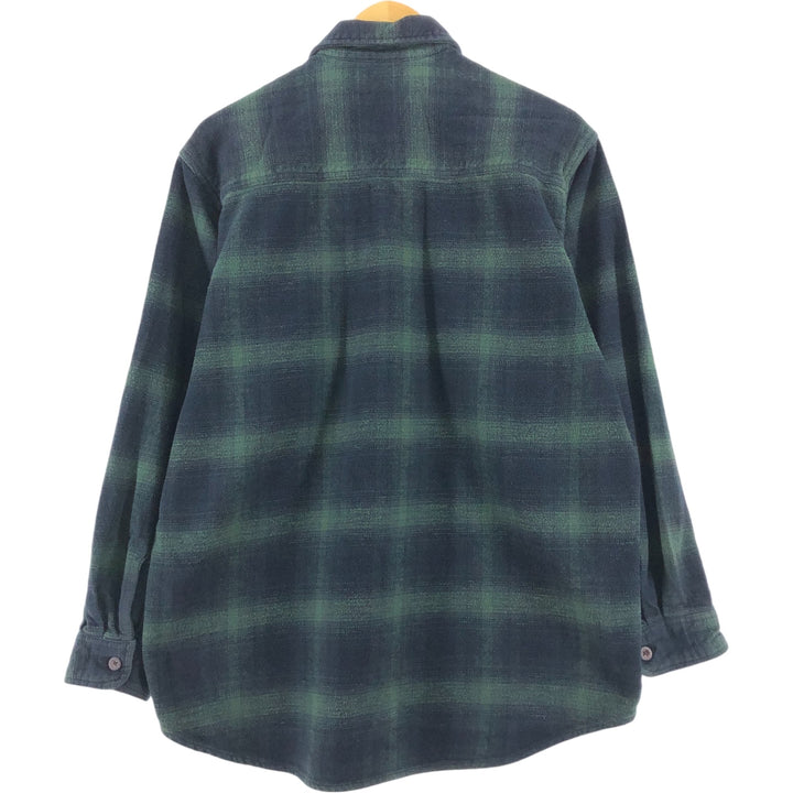 MOOSE CREEK Ombre Check Long Sleeve Flannel Check Shirt, Men's M Size cotton black type Vintage Second Hand
