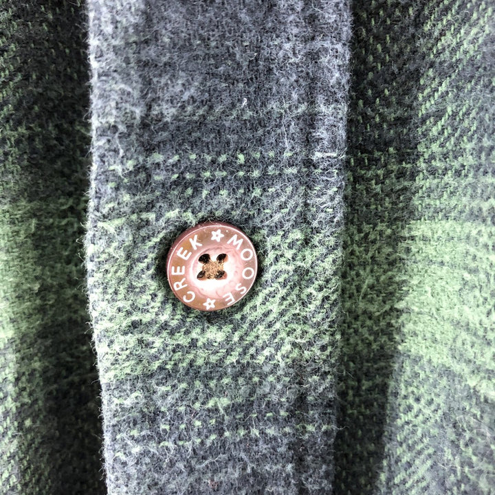 MOOSE CREEK Ombre Check Long Sleeve Flannel Check Shirt, Men's M Size cotton black type Vintage Second Hand