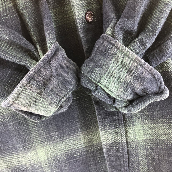 MOOSE CREEK Ombre Check Long Sleeve Flannel Check Shirt, Men's M Size cotton black type Vintage Second Hand