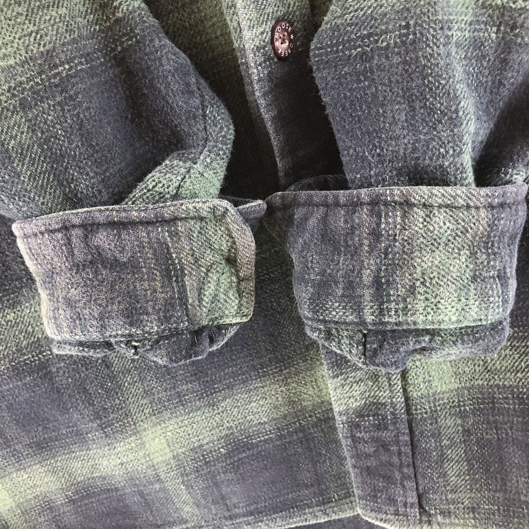 MOOSE CREEK Ombre Check Long Sleeve Flannel Check Shirt, Men's M Size cotton black type Vintage Second Hand