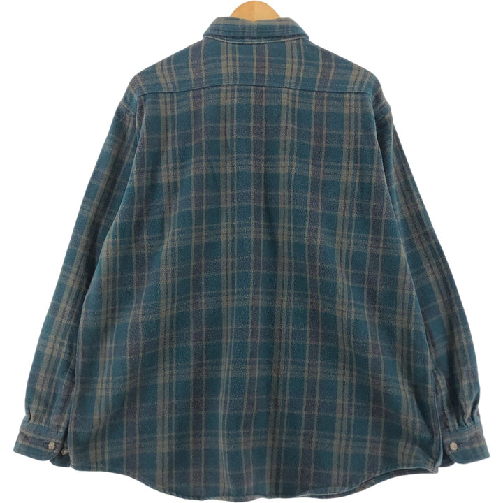 Carhartt RUGGED OUTDOOR WEAR Long Sleeve Flannel Check Shirt Men's XL unclear Green type dark green Vintage Second Hand