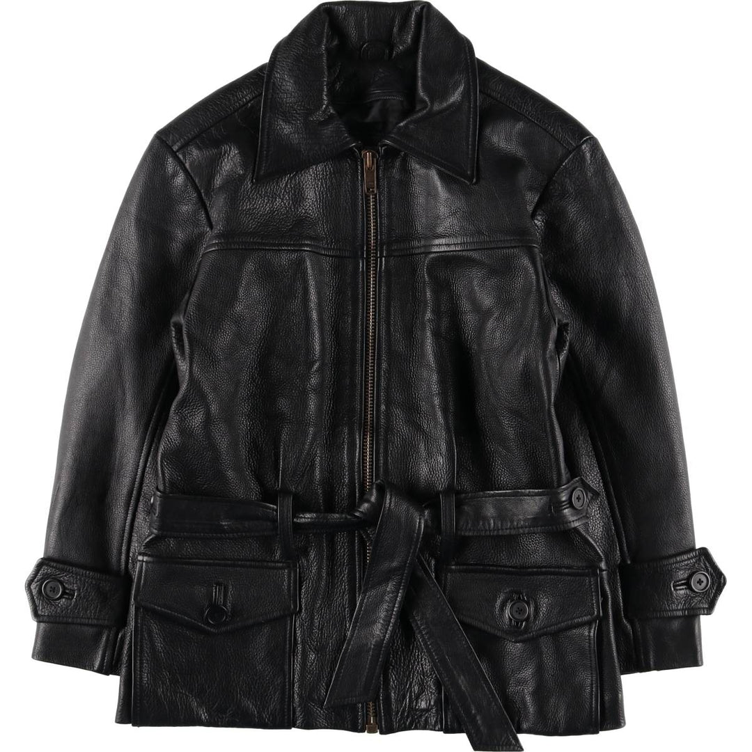 LEATHER NETWORK Leather Jacket for Women (S size) genuine leather black type Vintage Second Hand