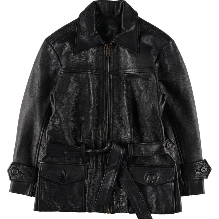 LEATHER NETWORK Leather Jacket for Women (S size) genuine leather black type Vintage Second Hand