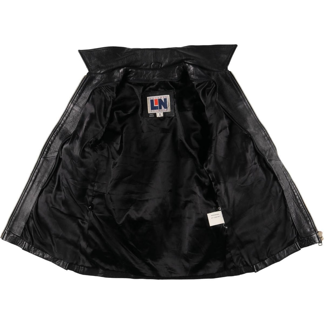 LEATHER NETWORK Leather Jacket for Women (S size) genuine leather black type Vintage Second Hand