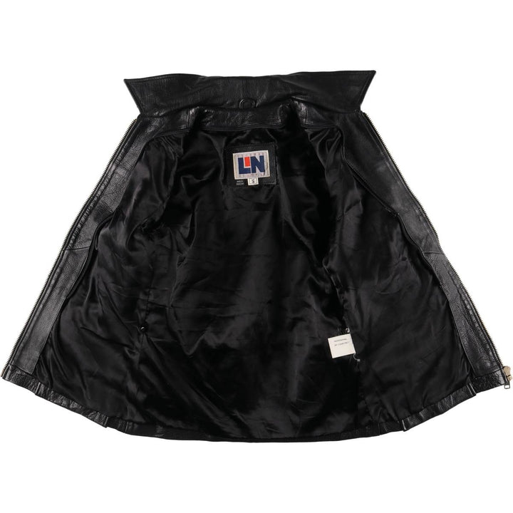 LEATHER NETWORK Leather Jacket for Women (S size) genuine leather black type Vintage Second Hand