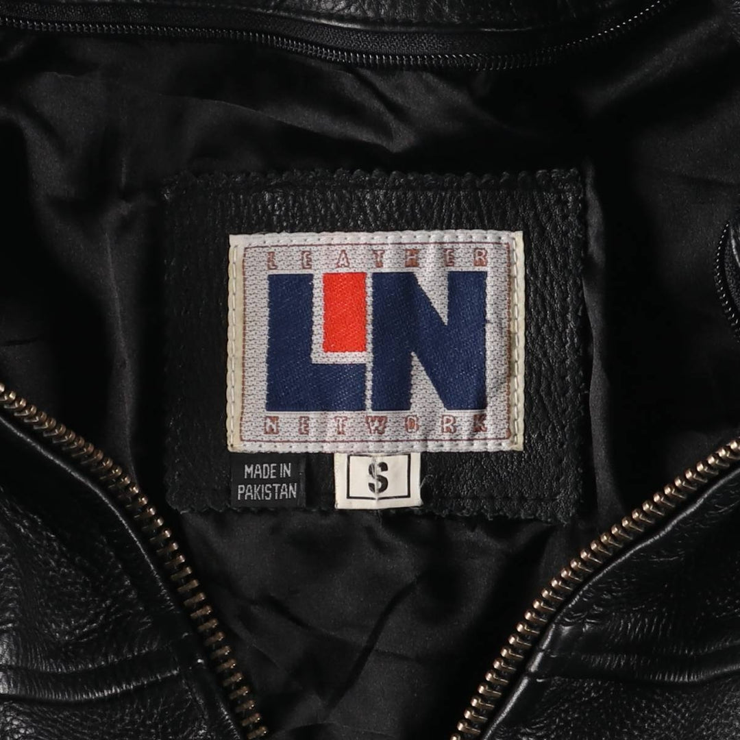 LEATHER NETWORK Leather Jacket for Women (S size) genuine leather black type Vintage Second Hand