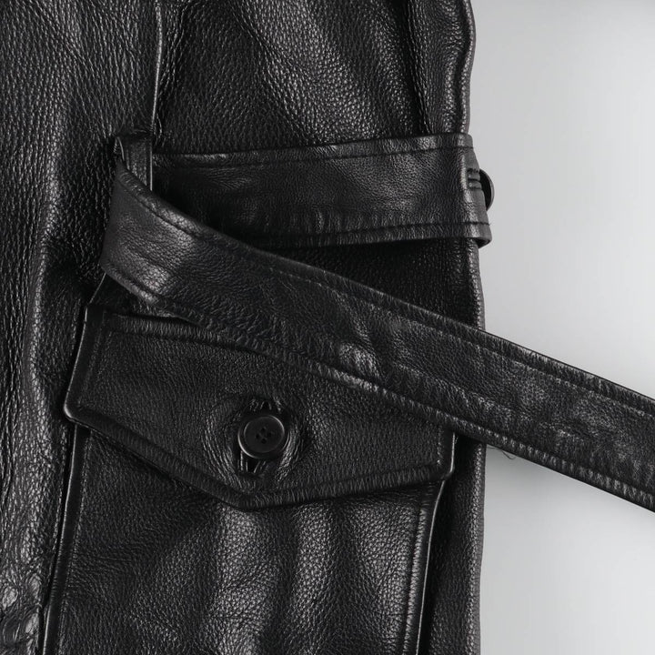 LEATHER NETWORK Leather Jacket for Women (S size) genuine leather black type Vintage Second Hand