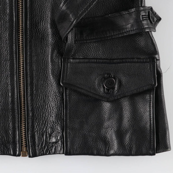LEATHER NETWORK Leather Jacket for Women (S size) genuine leather black type Vintage Second Hand