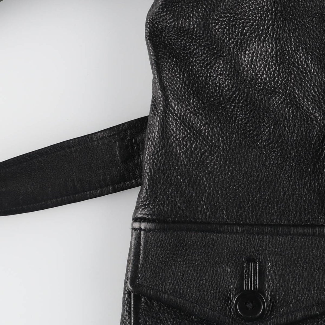 LEATHER NETWORK Leather Jacket for Women (S size) genuine leather black type Vintage Second Hand