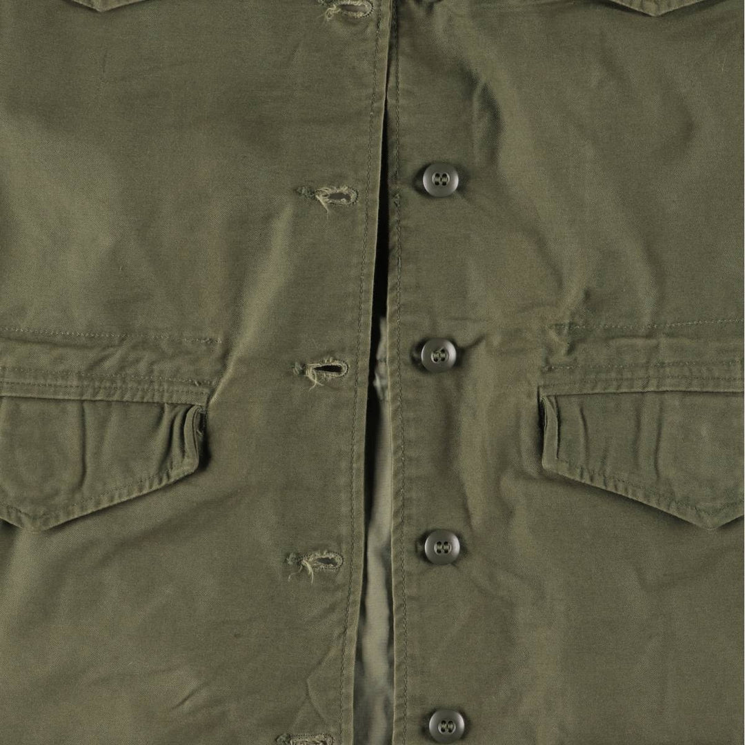 1970'S US Army Military Field Coat, Women's, Size L, Vintage cotton Khaki type sage green Vintage Second Hand