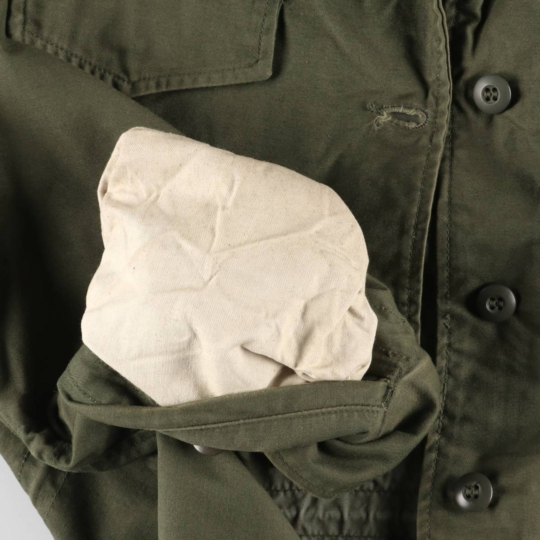 1970'S US Army Military Field Coat, Women's, Size L, Vintage cotton Khaki type sage green Vintage Second Hand