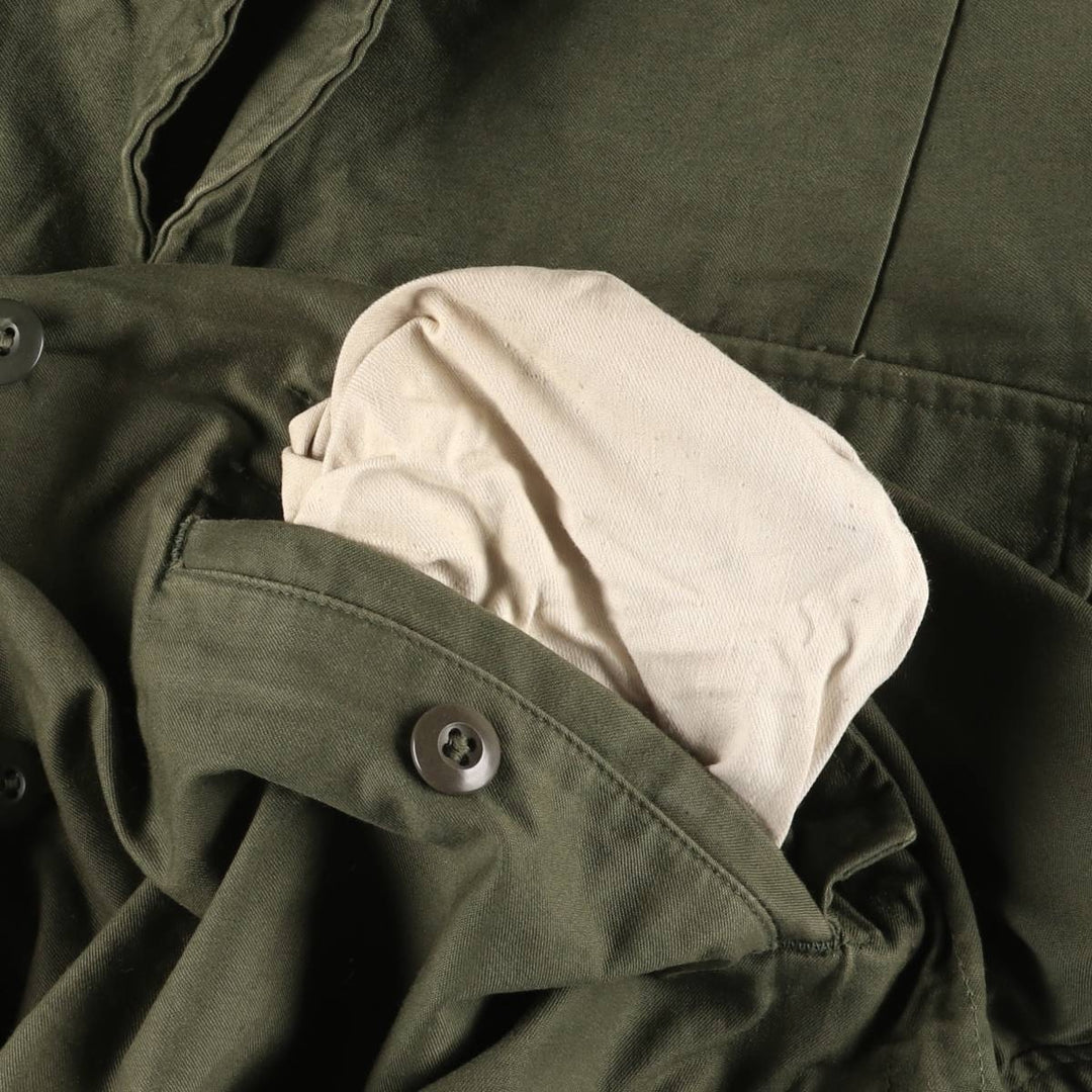 1970'S US Army Military Field Coat, Women's, Size L, Vintage cotton Khaki type sage green Vintage Second Hand