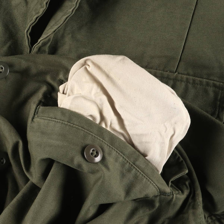 1970'S US Army Military Field Coat, Women's, Size L, Vintage cotton Khaki type sage green Vintage Second Hand
