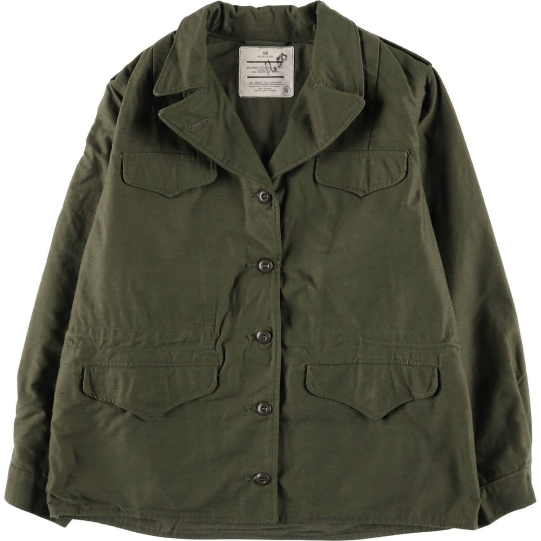 1970'S USARMY Alpha Military Field Coat Made in USA Size 16R Women's L Size Vintage unclear Khaki type sage green Vintage Second Hand