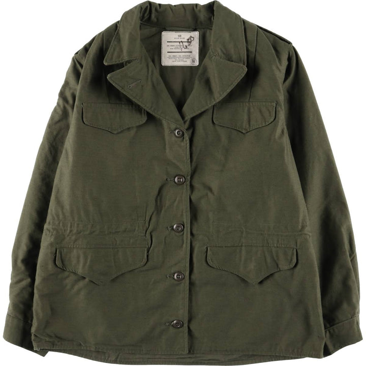 1970'S USARMY Alpha Military Field Coat Made in USA Size 16R Women's L Size Vintage unclear Khaki type sage green Vintage Second Hand