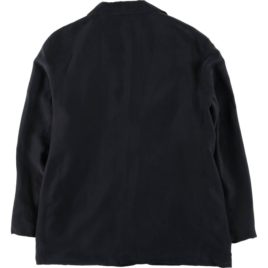 WinterSilks Silk Tailored Jacket for Women (XL size) silk black type Vintage Second Hand