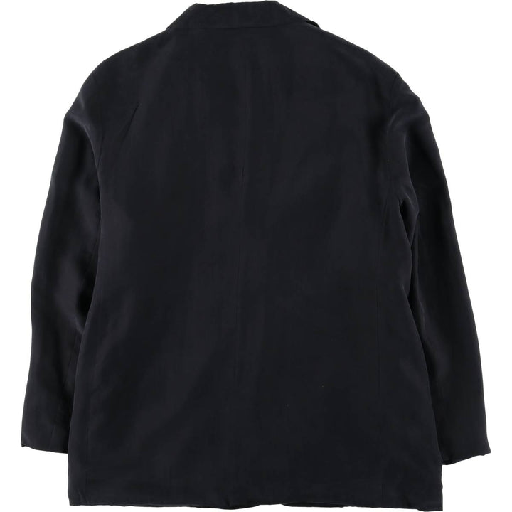 WinterSilks Silk Tailored Jacket for Women (XL size) silk black type Vintage Second Hand