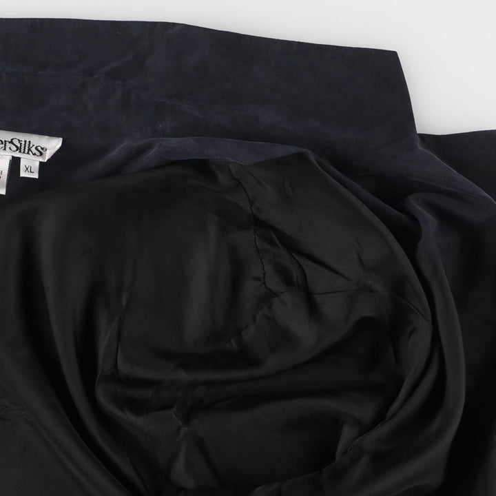 WinterSilks Silk Tailored Jacket for Women (XL size) silk black type Vintage Second Hand