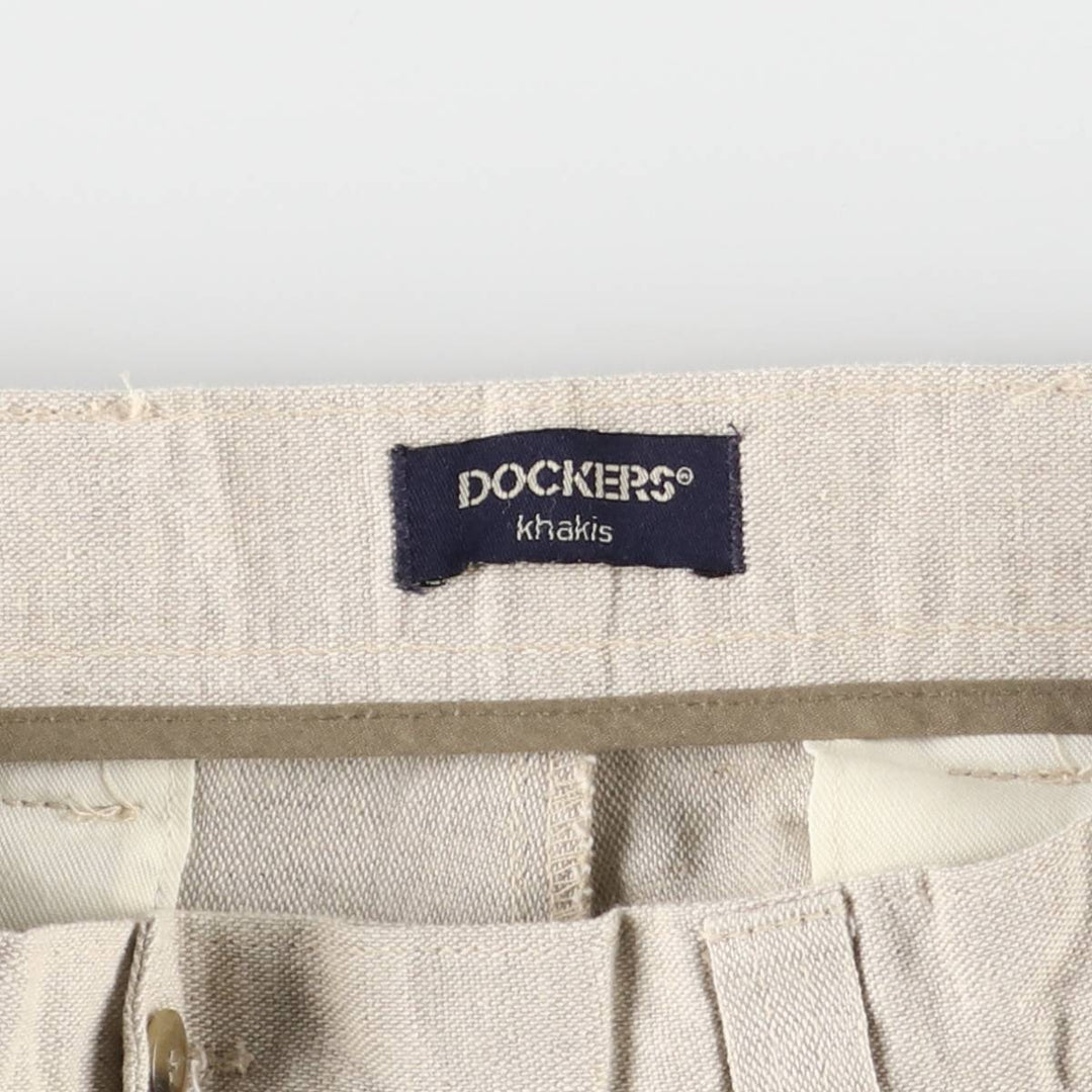 Dockers Khaki LOOSE FIT Two-pleat Slacks Pants for Men, W34 equivalent, Two-pleat unclear Beige type Vintage Second Hand