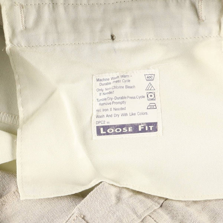 Dockers Khaki LOOSE FIT Two-pleat Slacks Pants for Men, W34 equivalent, Two-pleat unclear Beige type Vintage Second Hand
