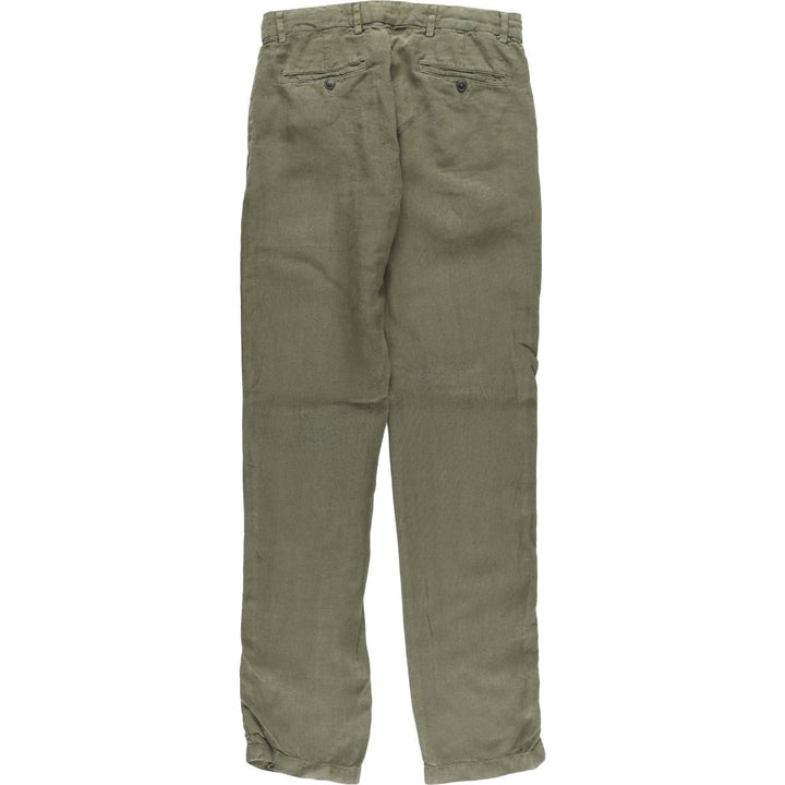 Dockers Slim Tapered Linen Pants Slacks Men's W31 linen Khaki type Vintage Second Hand