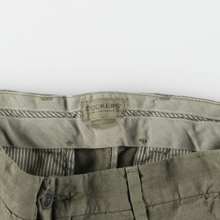 Dockers Slim Tapered Linen Pants Slacks Men's W31 linen Khaki type Vintage Second Hand