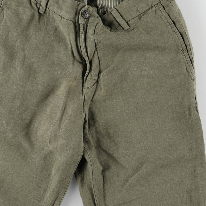 Dockers Slim Tapered Linen Pants Slacks Men's W31 linen Khaki type Vintage Second Hand
