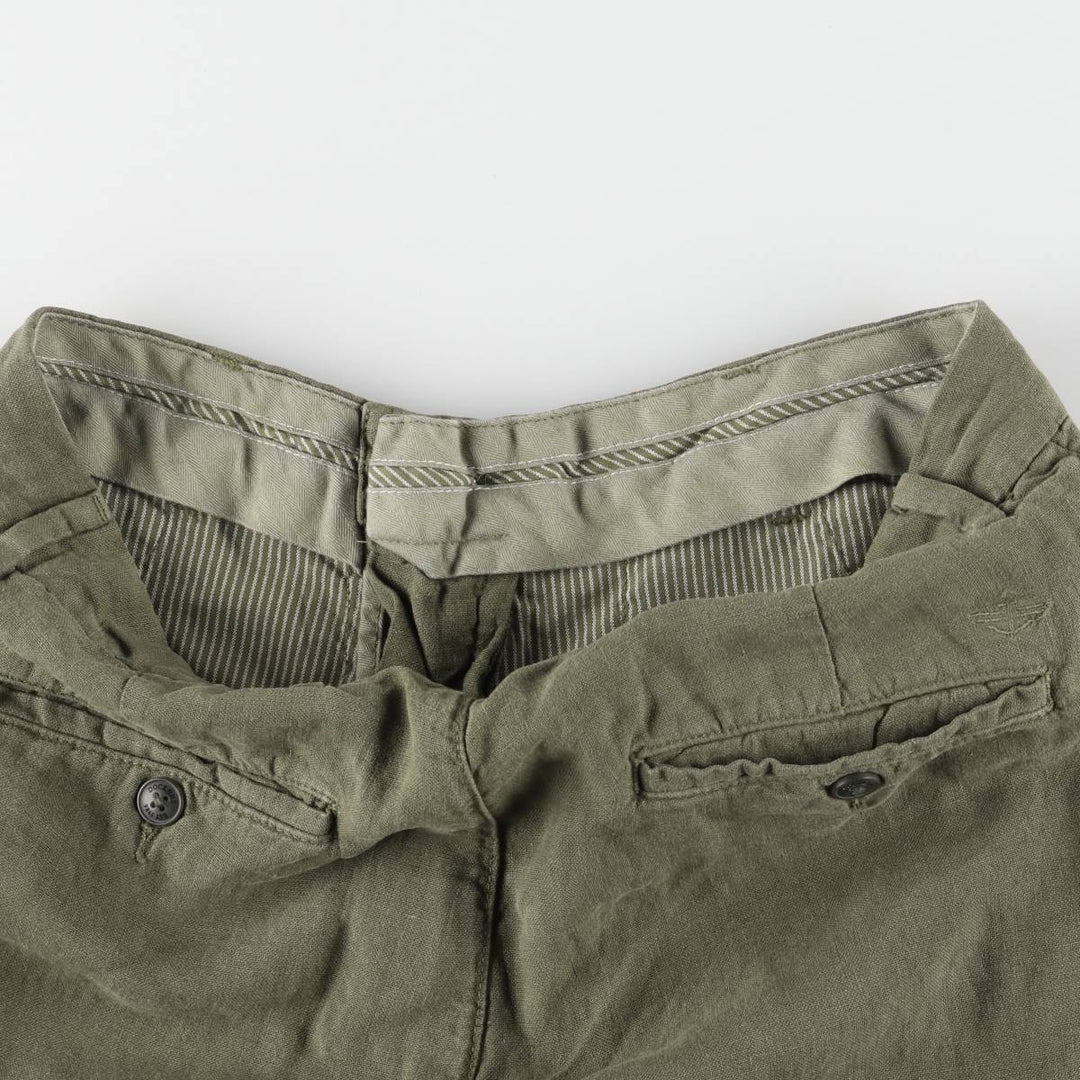 Dockers Slim Tapered Linen Pants Slacks Men's W31 linen Khaki type Vintage Second Hand