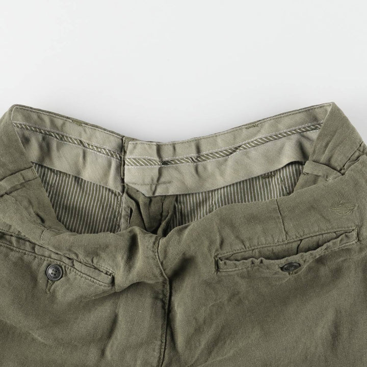 Dockers Slim Tapered Linen Pants Slacks Men's W31 linen Khaki type Vintage Second Hand