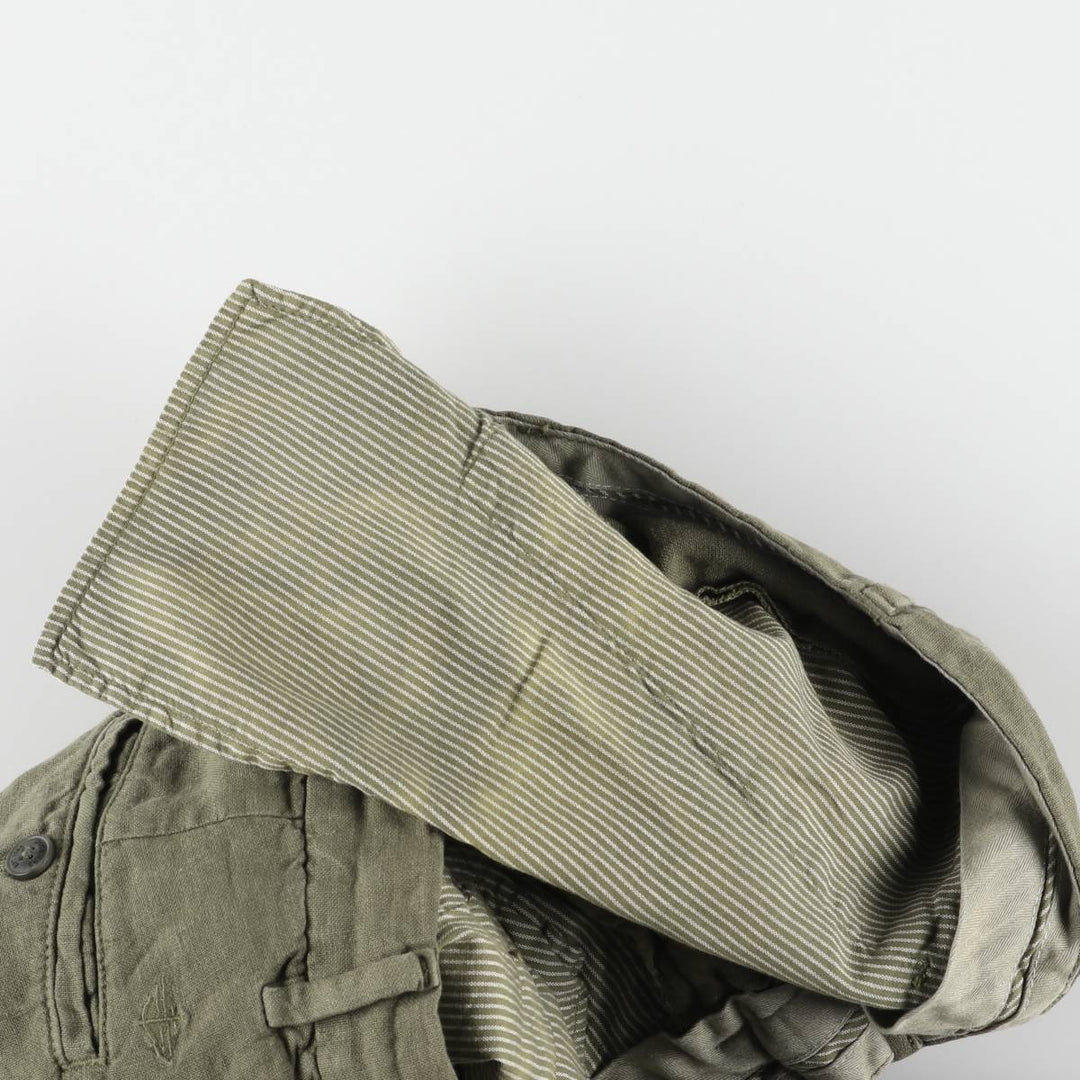 Dockers Slim Tapered Linen Pants Slacks Men's W31 linen Khaki type Vintage Second Hand