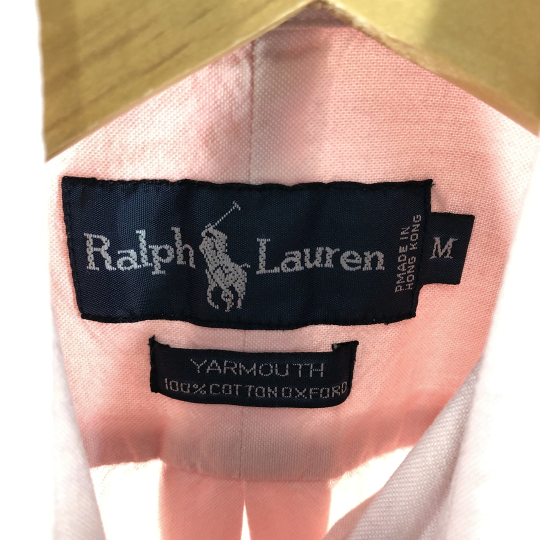 Ralph Lauren YARMOUTH short sleeve button down shirt, men's size M cotton pink type Vintage Second Hand